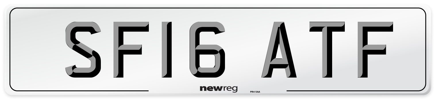SF16 ATF Number Plate from New Reg